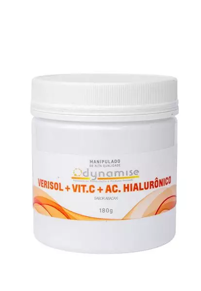 Colágeno Verisol com vitamina c e Ác hialuronico 180g - Sabor Abacaxi