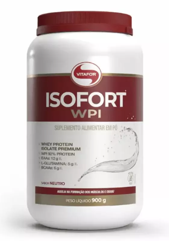 Whey Protein Isolado - Isofort - 900g neutro - Vitafor