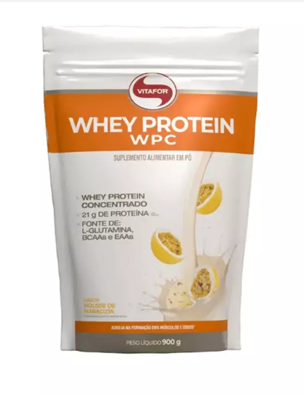 Whey Protein WPC - Pouch 900g Maracujá - Vitafor