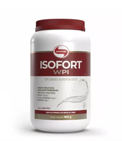Whey Protein Isolado - Isofort - 900g neutro - Vitafor