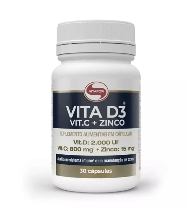 Vita D3 + C + Zinco - 30 Cap - Vitafor